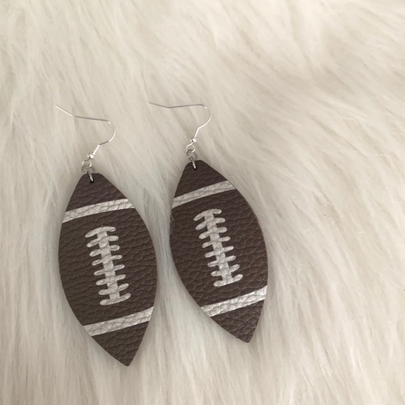 NWT Football Faux Leather Earrings - Picture 2 of 3